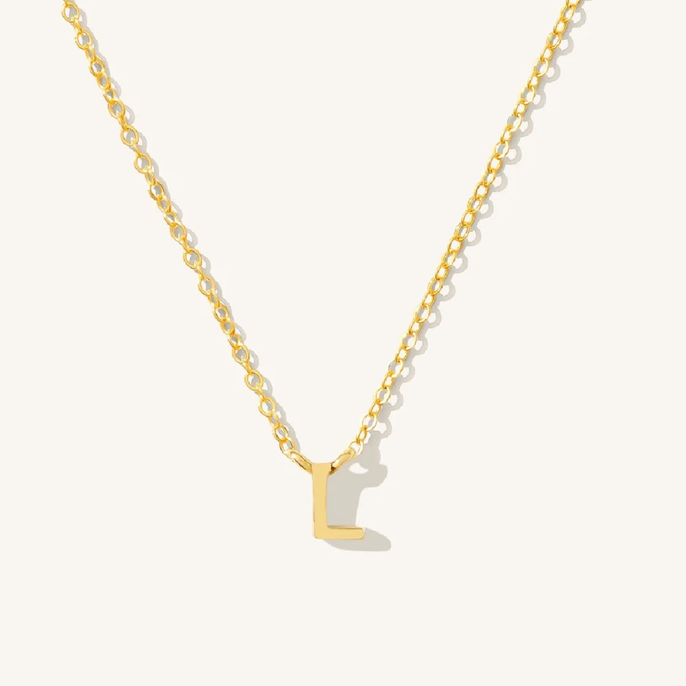 Express Tiny L Initial Gold Necklace. - image 1